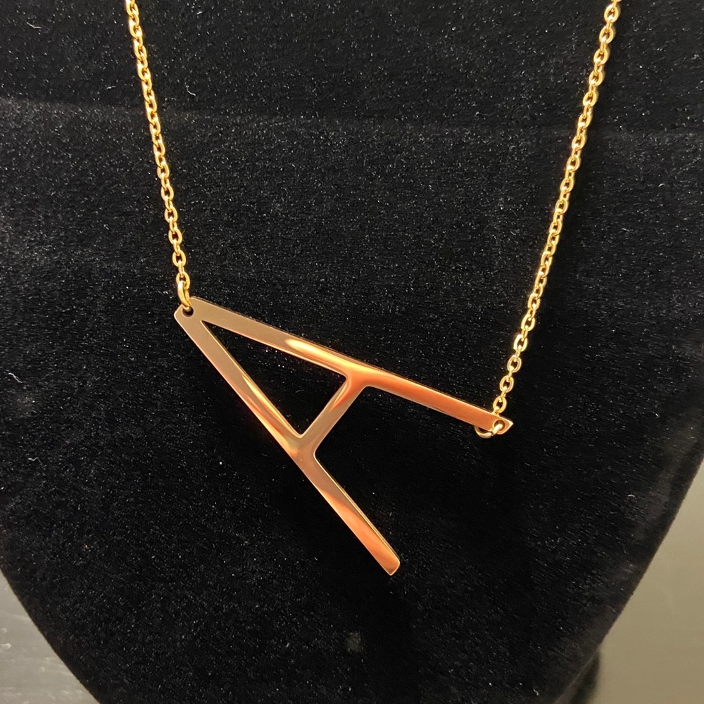 Large A Initial Necklace